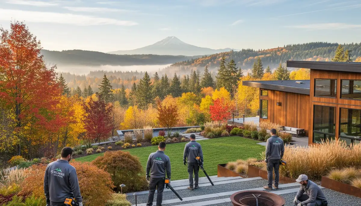 Bellevue, WA landscaping crew providing professional lawn care services for local homes and businesses