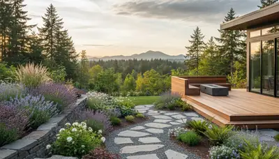 Bellevue, WA landscaping service team maintaining a lush, well-manicured residential lawn