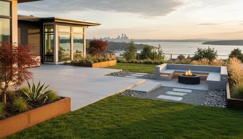 Bellevue, WA landscaping crew providing professional lawn care and yard maintenance خدمات