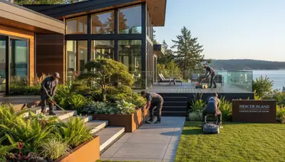 Bellevue, WA landscaping crew providing professional lawn care and yard maintenance services