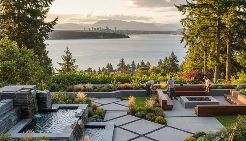 Landscaping services in Bellevue, WA by Lawn Care Bellevue WA for residential yards