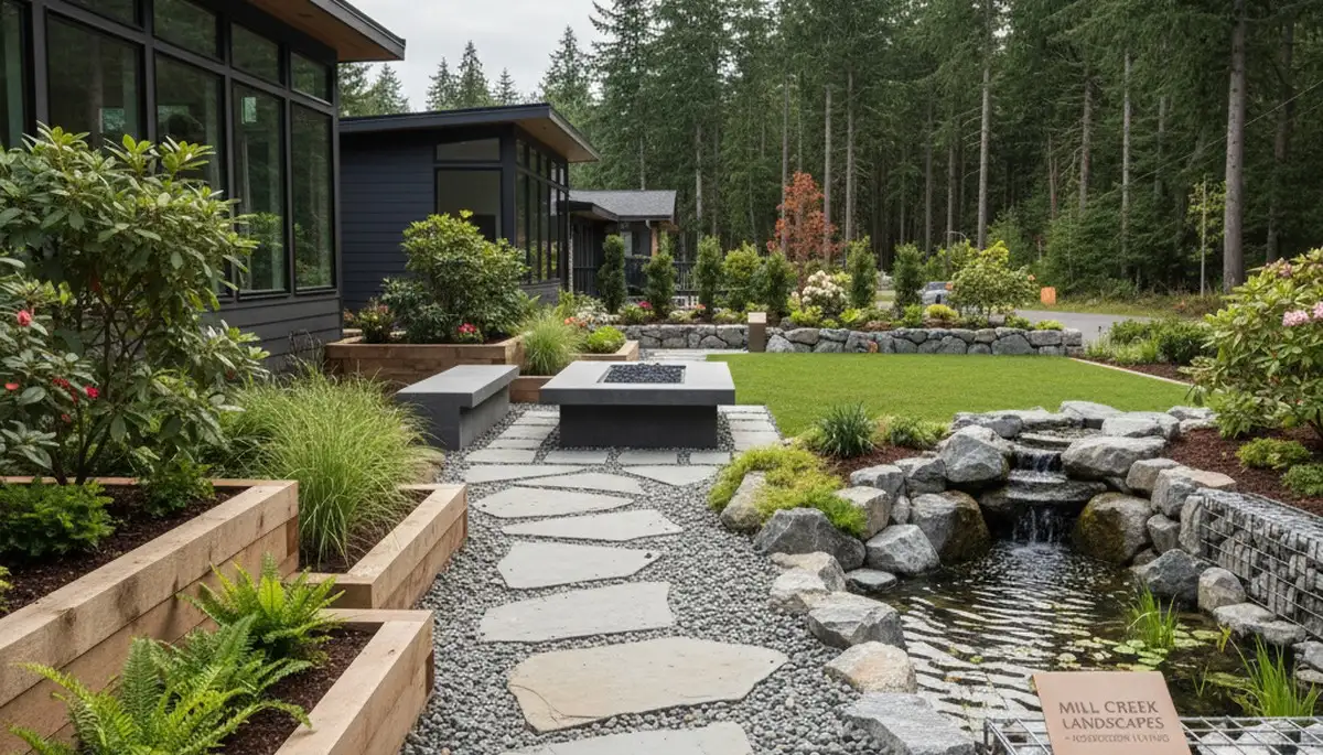 Bellevue, WA landscaping service maintaining a healthy green lawn for a residential property