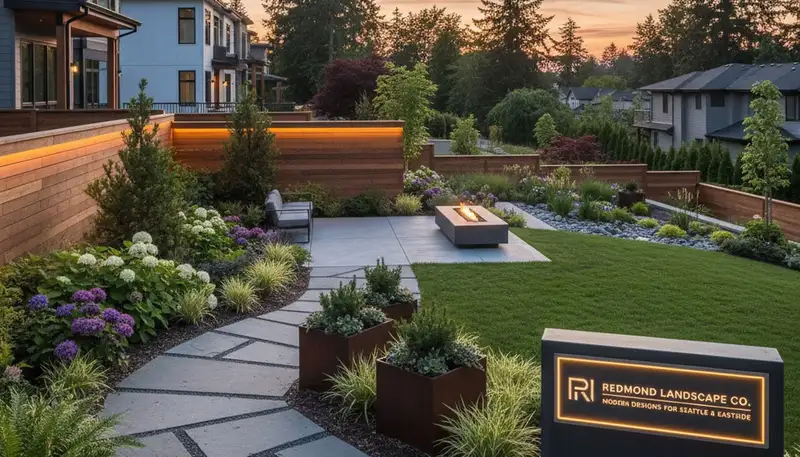 Landscaping team providing lawn care services in Bellevue, WA