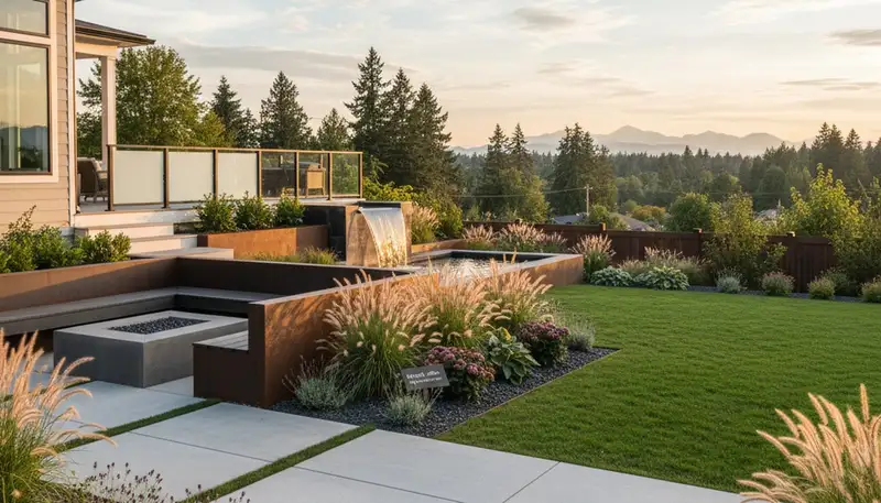 Bellevue, WA landscaping crew providing professional lawn care and yard maintenance