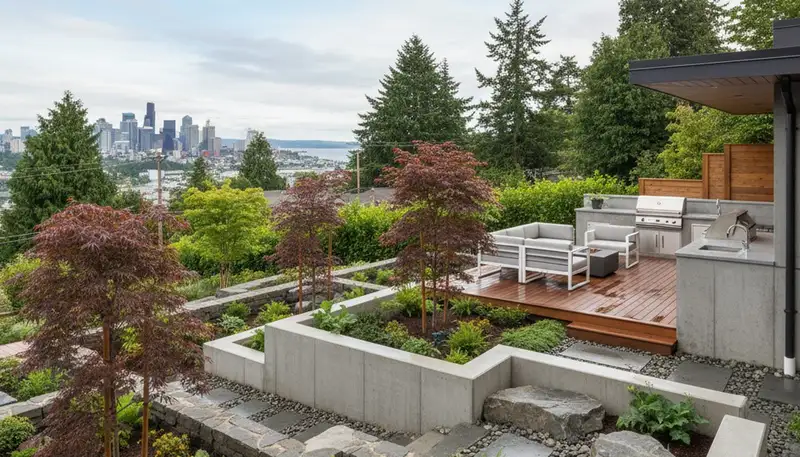 Bellevue, WA landscaping crew provides professional lawn care and yard maintenance for local homes