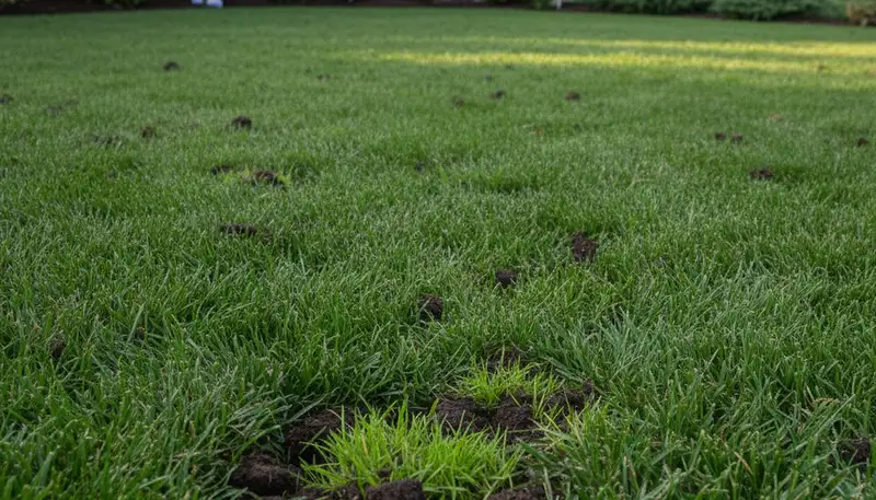 Healthy Bellevue, WA lawn recovering after professional aeration by Chop Chop Landscaping