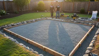 Professional shed foundation base preparation by Chop Chop Landscaping in Bellevue, WA